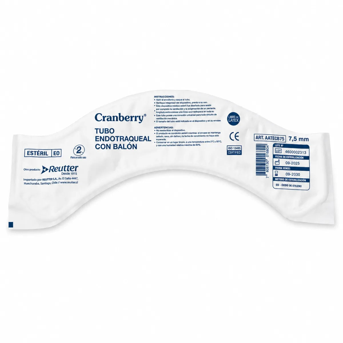 Tubo Endotraqueal con Balón Cranberry 7,5 mm 26 FR