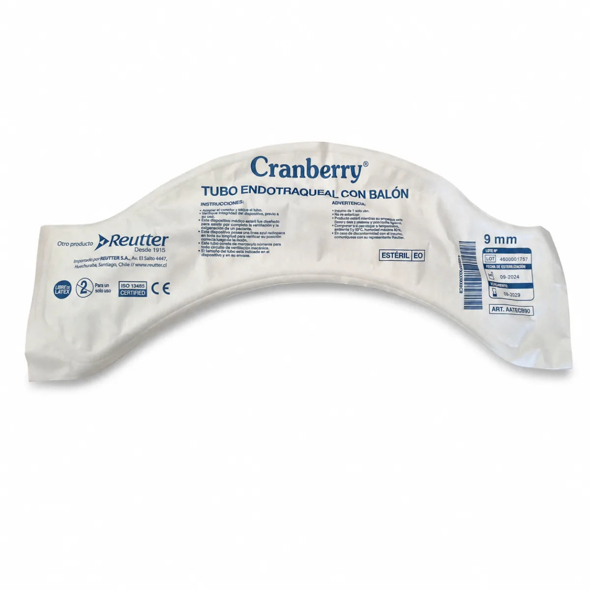 Tubo Endotraqueal con Balón Cranberry 9,0 mm 28 FR