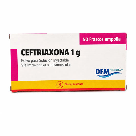 Ceftriaxona 1g Inyectable x50 DFM Pharma