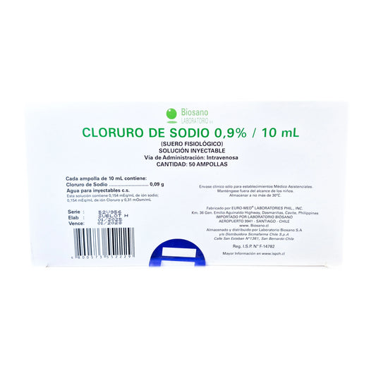 Cloruro de Sodio Biosano 10mL x50