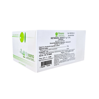 Metamizol Sódico Inyectable 1 g/2 mL Biosano