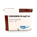 Furosemida 20mg/2mL Inyectable x100 Ampolla