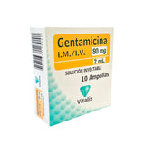 Gentamicina 80mg/2mL Inyectable x10 Ampolla
