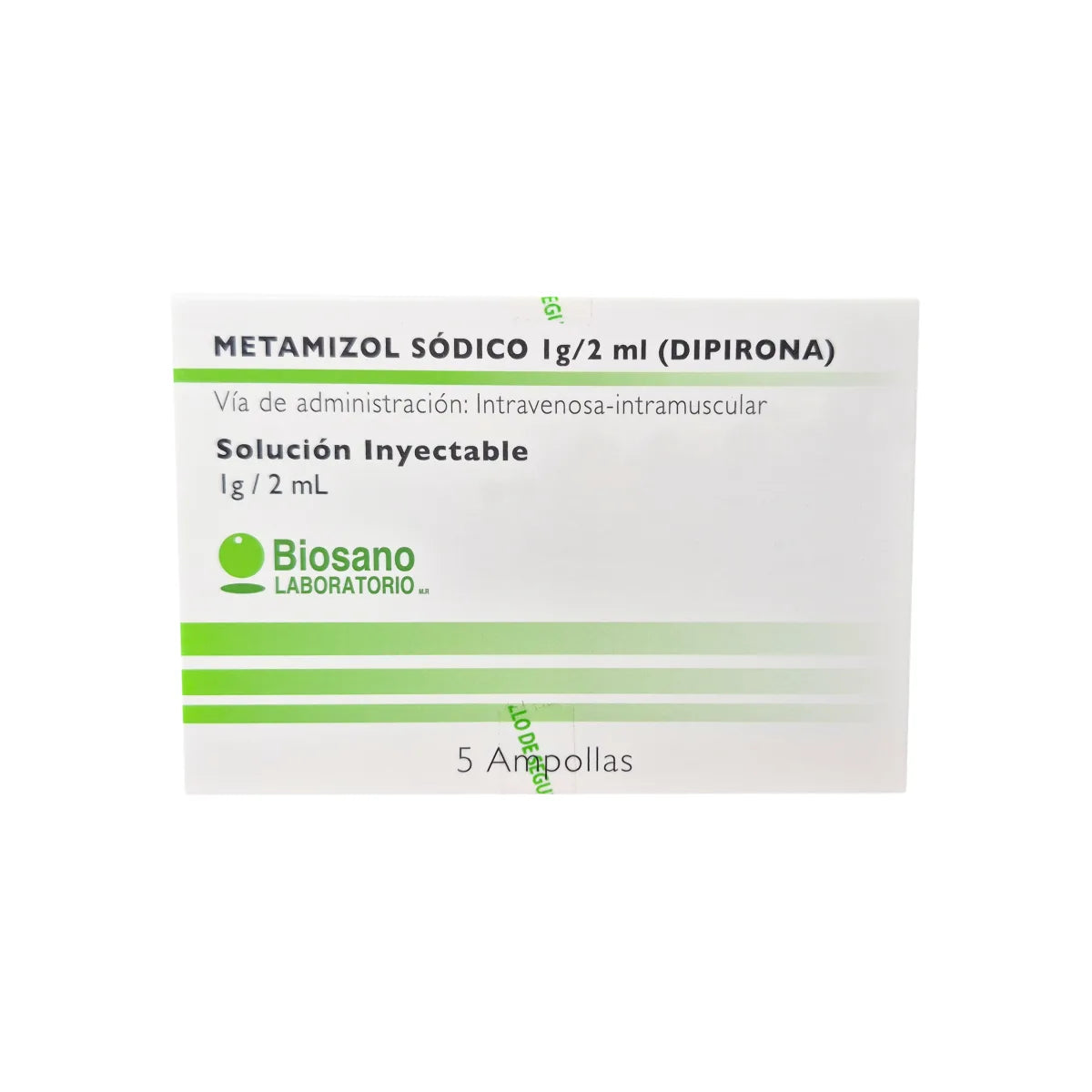 Metamizol Sódico Inyectable 1 g/2 mL Biosano