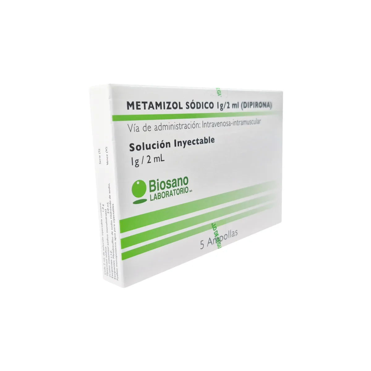 Metamizol Sódico Inyectable 1 g/2 mL Biosano