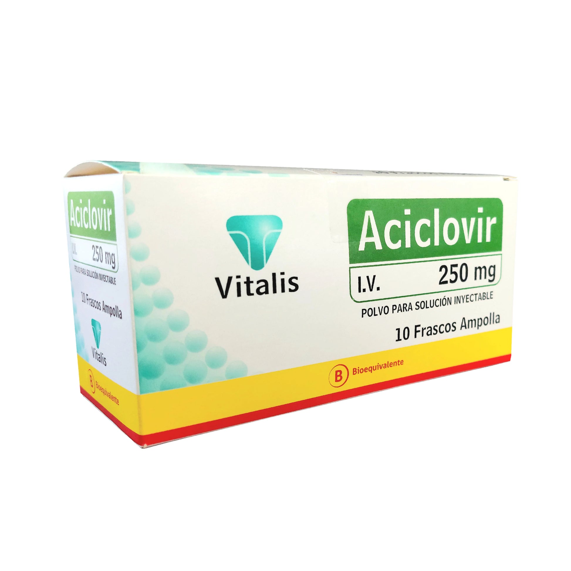 Aciclovir 250 mg Inyectable IV x10 Frasco Ampolla