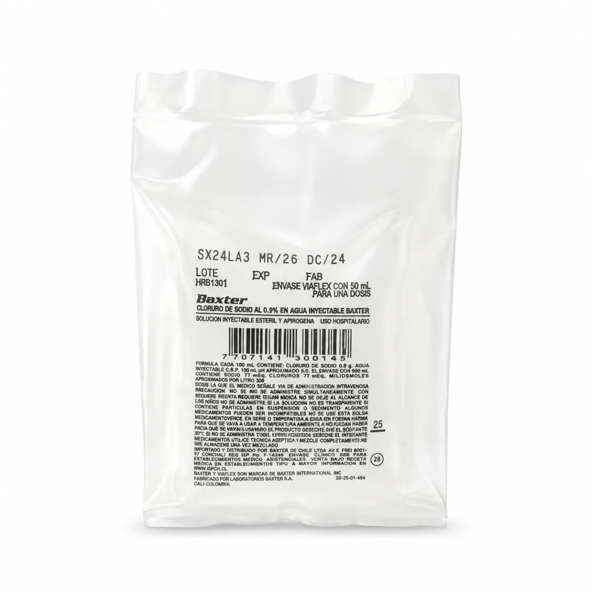 Cloruro de Sodio Inyectable Baxter 50mL x125