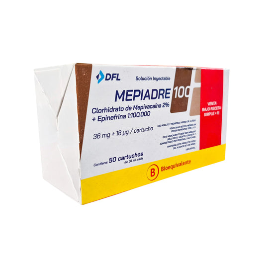 Anestesia Dental MEPIADRE Mepivacaína 2% con Epinefrina