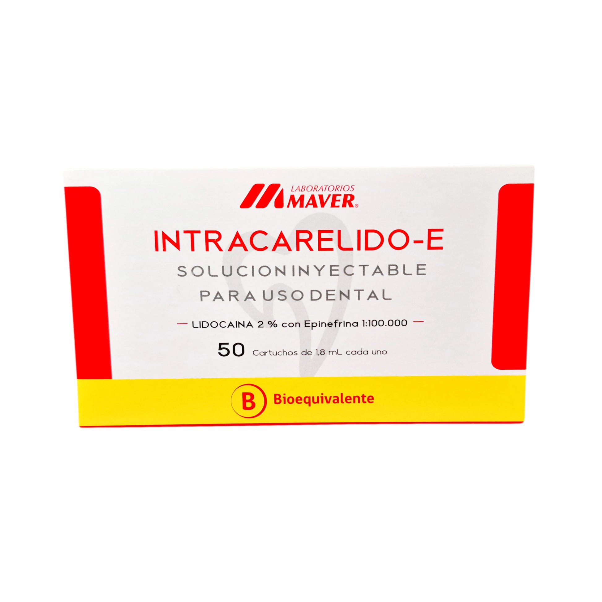 Anestesia Dental Intracarelido Lidocaína 2% con Epinefrina