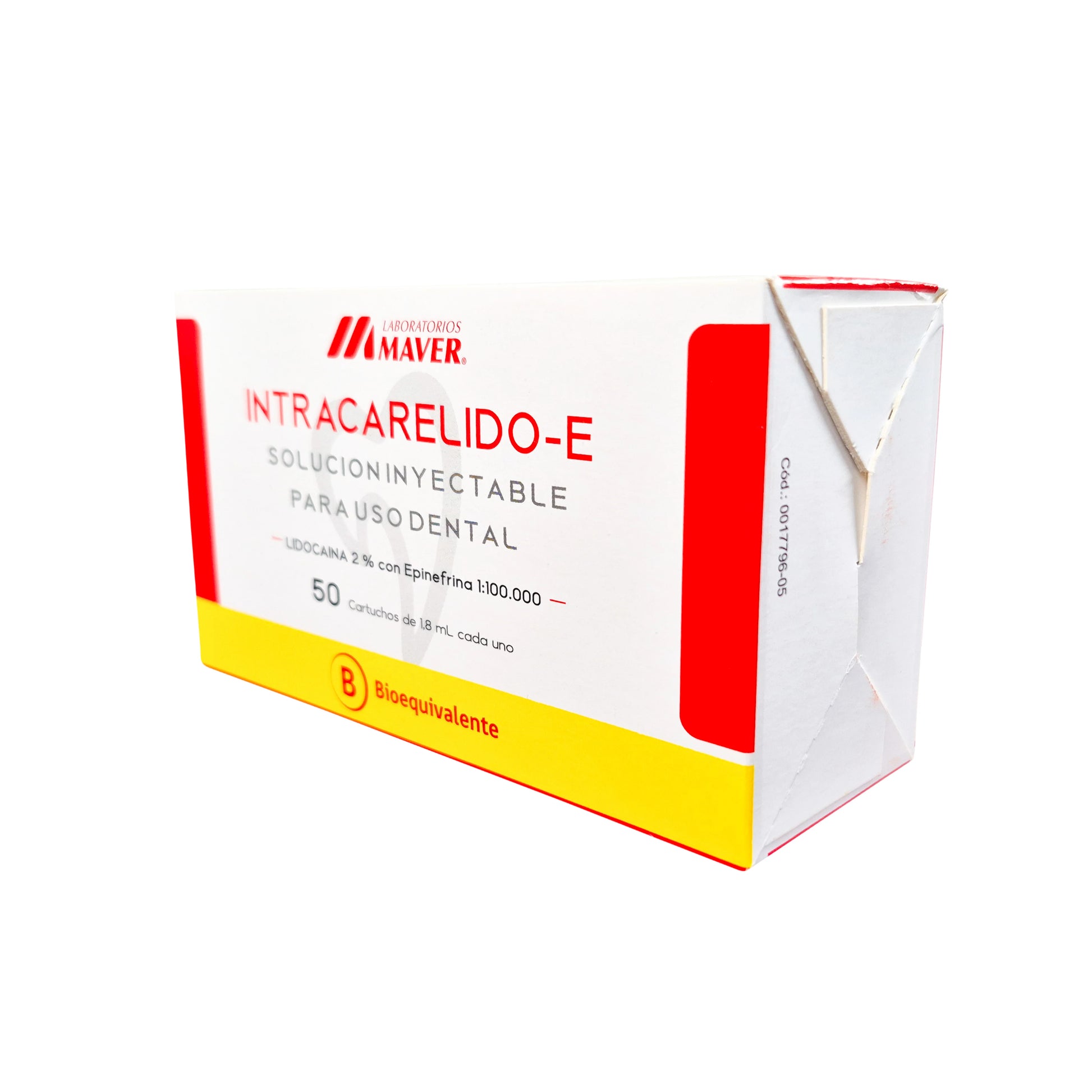 Anestesia Dental Intracarelido Lidocaína 2% con Epinefrina