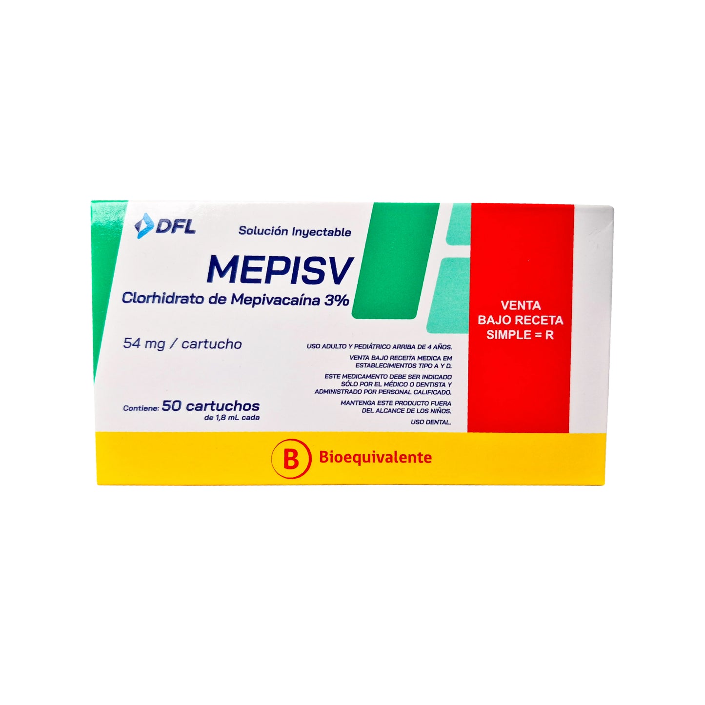 Anestesia Dental Mepisv Mepivacaína 3%