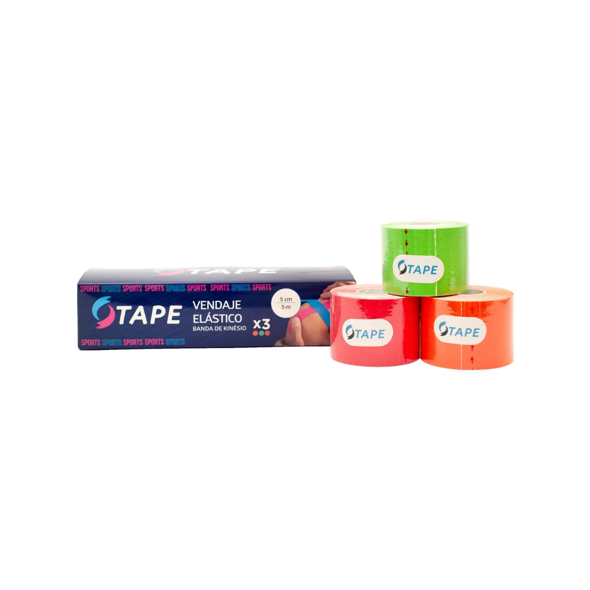 Cinta Kinesiológica Tape 5cm x 5m COLORES PACKS