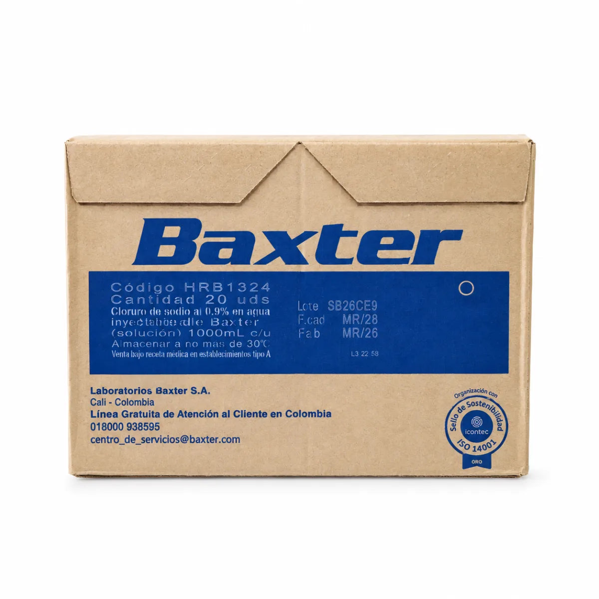 Cloruro de Sodio Inyectable Baxter 250mL x56