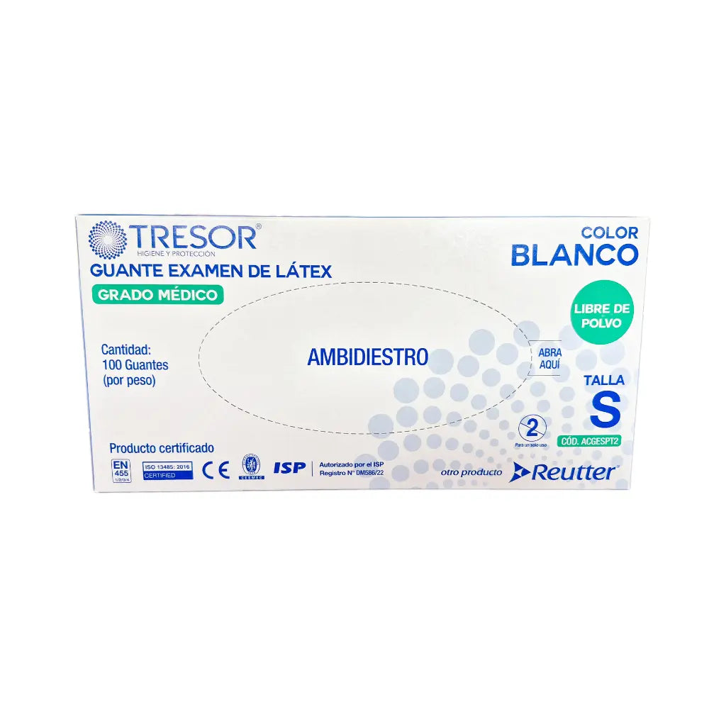 Guante de Látex Sin Polvo Tresor x100